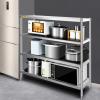 imageVEVOR Stainless Steel Shelving 60x185 Inch 4 Tier Adjustable Shelf Storage Unit Stainless Steel Heavy Duty Shelving for Kitchen Commercial Office Garage Storage 330lb Per Shelf