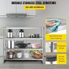 imageVEVOR Stainless Steel Shelving 60x185 Inch 4 Tier Adjustable Shelf Storage Unit Stainless Steel Heavy Duty Shelving for Kitchen Commercial Office Garage Storage 330lb Per Shelf