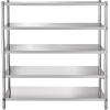 imageVEVOR Storage Shelf 4Tier Stainless Steel Shelving Storage Shelving Unit 709 x 177 x 591 Inch Heavy Duty Storage Rack Shelving 1320 Lbs Total Capacity with Adjustable HeightModern