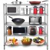 imageVEVOR Storage Shelf 4Tier Stainless Steel Shelving Storage Shelving Unit 709 x 177 x 591 Inch Heavy Duty Storage Rack Shelving 1320 Lbs Total Capacity with Adjustable HeightClassic