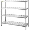 imageVEVOR Storage Shelf 4Tier Stainless Steel Shelving Storage Shelving Unit 709 x 177 x 591 Inch Heavy Duty Storage Rack Shelving 1320 Lbs Total Capacity with Adjustable Height4Tier 59x18x61