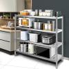 imageVEVOR Storage Shelf 4Tier Stainless Steel Shelving Storage Shelving Unit 709 x 177 x 591 Inch Heavy Duty Storage Rack Shelving 1320 Lbs Total Capacity with Adjustable Height4Tier 59x18x61