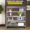 imageVEVOR Storage Shelf 4Tier Stainless Steel Shelving Storage Shelving Unit 709 x 177 x 591 Inch Heavy Duty Storage Rack Shelving 1320 Lbs Total Capacity with Adjustable HeightClassic