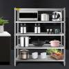 imageVEVOR Storage Shelf 4Tier Stainless Steel Shelving Storage Shelving Unit 709 x 177 x 591 Inch Heavy Duty Storage Rack Shelving 1320 Lbs Total Capacity with Adjustable Height5Tier 71x18x71