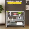 imageVEVOR Storage Shelf 4Tier Stainless Steel Shelving Storage Shelving Unit 709 x 177 x 591 Inch Heavy Duty Storage Rack Shelving 1320 Lbs Total Capacity with Adjustable Height4Tier 59x18x71