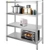 imageVEVOR Storage Shelf 4Tier Stainless Steel Shelving Storage Shelving Unit 709 x 177 x 591 Inch Heavy Duty Storage Rack Shelving 1320 Lbs Total Capacity with Adjustable Height4Tier 59x18x71
