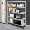 imageVEVOR Storage Shelf 4Tier Stainless Steel Shelving Storage Shelving Unit 709 x 177 x 591 Inch Heavy Duty Storage Rack Shelving 1320 Lbs Total Capacity with Adjustable HeightClassic