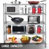 imageVEVOR Storage Shelf 4Tier Stainless Steel Shelving Storage Shelving Unit 709 x 177 x 591 Inch Heavy Duty Storage Rack Shelving 1320 Lbs Total Capacity with Adjustable HeightModern