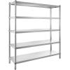imageVEVOR Storage Shelf 4Tier Stainless Steel Shelving Storage Shelving Unit 709 x 177 x 591 Inch Heavy Duty Storage Rack Shelving 1320 Lbs Total Capacity with Adjustable HeightModern