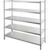 imageVEVOR Storage Shelf 4Tier Stainless Steel Shelving Storage Shelving Unit 709 x 177 x 591 Inch Heavy Duty Storage Rack Shelving 1320 Lbs Total Capacity with Adjustable HeightModern