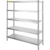 imageVEVOR Storage Shelf 4Tier Stainless Steel Shelving Storage Shelving Unit 709 x 177 x 591 Inch Heavy Duty Storage Rack Shelving 1320 Lbs Total Capacity with Adjustable Height5Tier 71x18x71