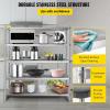 imageVEVOR Storage Shelf 4Tier Stainless Steel Shelving Storage Shelving Unit 709 x 177 x 591 Inch Heavy Duty Storage Rack Shelving 1320 Lbs Total Capacity with Adjustable HeightClassic