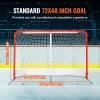 imageVEVOR Street Hockey Net Indoor Outdoor Steel Hockey Goal Official Regulation Pro Hockey Training Goal Set Portable Hockey Goal with Net Easy Assemble 72quot x 48quot WhiteRed72 x 48