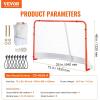 imageVEVOR Street Hockey Net Indoor Outdoor Steel Hockey Goal Official Regulation Pro Hockey Training Goal Set Portable Hockey Goal with Net Easy Assemble 72quot x 48quot WhiteRed72 x 48