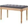 imageVEVOR Upholstered Bench for Bedroom end of Bed Vanity Foam Padded Cushion ampamp Rubberwood Legs Tufted Footrest Stool Entryway for Dining Living Room Piano Hallway 32 x 16 x 19 Inches BeigeDark Gray