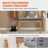 imageVEVOR Upholstered Bench for Bedroom end of Bed Vanity Foam Padded Cushion ampamp Rubberwood Legs Tufted Footrest Stool Entryway for Dining Living Room Piano Hallway 32 x 16 x 19 Inches BeigeDark Gray