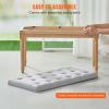 imageVEVOR Upholstered Bench for Bedroom end of Bed Vanity Foam Padded Cushion ampamp Rubberwood Legs Tufted Footrest Stool Entryway for Dining Living Room Piano Hallway 32 x 16 x 19 Inches BeigeBeige