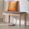 imageVEVOR Upholstered Bench for Bedroom end of Bed Vanity Foam Padded Cushion ampamp Rubberwood Legs Tufted Footrest Stool Entryway for Dining Living Room Piano Hallway 32 x 16 x 19 Inches BeigeDark Gray