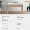 imageVEVOR Upholstered Bench for Bedroom end of Bed Vanity Foam Padded Cushion ampamp Rubberwood Legs Tufted Footrest Stool Entryway for Dining Living Room Piano Hallway 32 x 16 x 19 Inches BeigeBeige