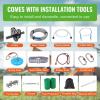 imageVEVOR Zip line Kits for Backyard160ft Zip line Kit for Kids and Adult Up to 330 lb Included Swing Seat Ziplines Brake and Steel Trolley Outdoor Playground EquipmentBlue120 ft
