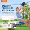imageVEVOR Zip line Kits for Backyard160ft Zip line Kit for Kids and Adult Up to 330 lb Included Swing Seat Ziplines Brake and Steel Trolley Outdoor Playground EquipmentBlue160 ft