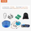 imageVEVOR Zip line Kits for Backyard160ft Zip line Kit for Kids and Adult Up to 330 lb Included Swing Seat Ziplines Brake and Steel Trolley Outdoor Playground EquipmentBlue52 ft