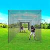 imageVEVORProfessional Softball Baseball Batting Hitting Training Net Practice Portable Pitching Cage Net with Door ampamp Carry Bag Heavy Duty Enclosed PE NettingBlack