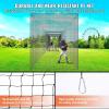 imageVEVORProfessional Softball Baseball Batting Hitting Training Net Practice Portable Pitching Cage Net with Door ampamp Carry Bag Heavy Duty Enclosed PE NettingBlack