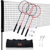 imageVEVOR Badminton Net Height Adjustable Volleyball Net Wide Foldable Pickleball Net Portable Easy Setup Tennis Net Set with Poles Stand and Carry Bag for Kids Backyard Game Indoor Outdoor UseTube diameter 10 inch