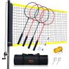 imageVEVOR Badminton Net Height Adjustable Volleyball Net Wide Foldable Pickleball Net Portable Easy Setup Tennis Net Set with Poles Stand and Carry Bag for Kids Backyard Game Indoor Outdoor UseTube diameter 13 inch