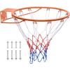 imageVEVOR Basketball HoopRim Adjustable Height Portable Backboard Court Basketball Goal Mobile Stand with Wheels Weighted Base YouthampampAdults OutdoorIndoor18in Orange Rim