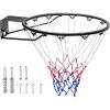 imageVEVOR Basketball HoopRim Adjustable Height Portable Backboard Court Basketball Goal Mobile Stand with Wheels Weighted Base YouthampampAdults OutdoorIndoor18in Black Rim