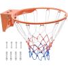 imageVEVOR Basketball HoopRim Adjustable Height Portable Backboard Court Basketball Goal Mobile Stand with Wheels Weighted Base YouthampampAdults OutdoorIndoor18in Upgraded Rim