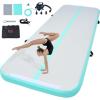 imageVEVOR Gymnastics Air Mat Inflatable Track with Electric Pump Training Mats for Home UseGymYogaCheerleadingBeachParkWaterMint Green