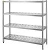 imageVEVOR Storage Shelf 4Tier Stainless Steel Shelving Storage Shelving Unit 709 x 177 x 591 Inch Heavy Duty Storage Rack Shelving 1320 Lbs Total Capacity with Adjustable Height4Tier 59x18x61