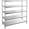 imageVEVOR Storage Shelf 4Tier Stainless Steel Shelving Storage Shelving Unit 709 x 177 x 591 Inch Heavy Duty Storage Rack Shelving 1320 Lbs Total Capacity with Adjustable HeightModern
