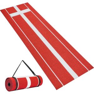 imageVEVOR 10x3ft SoftballBaseball Pitching Mat with Rubber Mound  AntiFade Turf ampamp AntiSlip Foam Backing Portable Fastpitch Training Aid for IndoorOutdoor Practice RedGreenRed