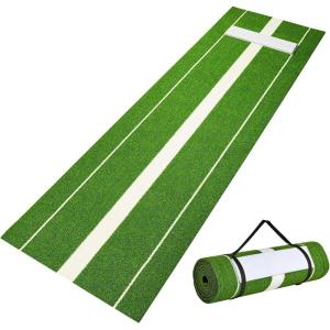 imageVEVOR 10x3ft SoftballBaseball Pitching Mat with Rubber Mound  AntiFade Turf ampamp AntiSlip Foam Backing Portable Fastpitch Training Aid for IndoorOutdoor Practice RedGreenGreen