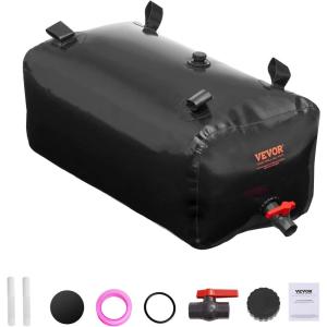 imageVEVOR 240L634 Gallon Water Storage Bladder Portable RV Water Tank 1000D PVC Collapsible Water Storage Containers Soft Water Storage Bag Water BladderCamping Emergency WaterBlack