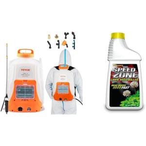 imageVEVOR 4 Gallon Battery Powered Backpack Sprayer Bundle with Gordons 20 Ounce SpeedZone Lawn Weed Killer