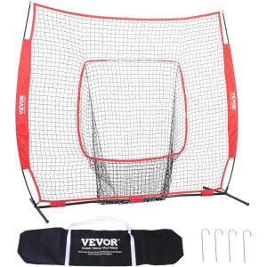 imageVEVOR 7x7ft Baseball Softball Practice Net Portable Baseball Training Net for Hitting Batting Catching Pitching Backstop Baseball Equipment Training Net7x7FTNo Strike Zone