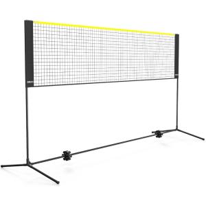 imageVEVOR Badminton Net Height Adjustable Volleyball Net Wide Foldable Pickleball Net Portable Easy Setup Tennis Net Set with Poles Stand and Carry Bag for Kids Backyard Game Indoor Outdoor Use10ft
