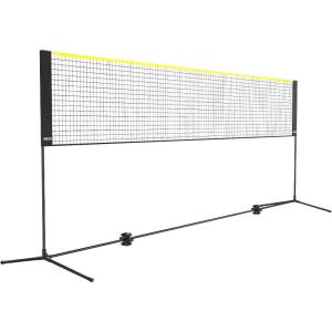 imageVEVOR Badminton Net Height Adjustable Volleyball Net Wide Foldable Pickleball Net Portable Easy Setup Tennis Net Set with Poles Stand and Carry Bag for Kids Backyard Game Indoor Outdoor Use14ft