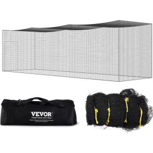 imageVEVOR Baseball Batting Netting 35x10x10 FT Softball Baseball Batting Hitting Training Net Professional Practice Portable Pitching Cage Heavy Duty Enclosed PE Net with Door ampamp Carry Bag NET ONLY