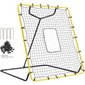 imageVEVOR Baseball and Softball Rebounder Net PitchBack Baseball Pitching Nest 3Way Baseball Softball Pitchback Net Fielding Trainer Bounce Back Net for FieldingThrowing Practice4X45 FT