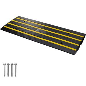imageVEVOR Car Driveway Rubber Curb Ramps Heavy Duty 33069lbs Capacity Threshold Ramp 26 Inch High Cable Cover Curbside Bridge Ramp for Loading Dock Garage Sidewalk 1Channel 1PackCurb Ramp1PC