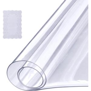 imageVEVOR Clear Desk Cover Protector 36 X 60 inch 2 mm Rectangle Waterproof Thick Plastic Clear Pad Mat Scratch Proof and Easy Cleaning for Office Dresser Night Stand24 x 12 Rectangular
