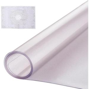 imageVEVOR Clear Desk Cover Protector 36 X 60 inch 2 mm Rectangle Waterproof Thick Plastic Clear Pad Mat Scratch Proof and Easy Cleaning for Office Dresser Night Stand48 x 24 Oblong