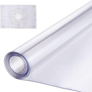 imageVEVOR Clear Desk Cover Protector 36 X 60 inch 2 mm Rectangle Waterproof Thick Plastic Clear Pad Mat Scratch Proof and Easy Cleaning for Office Dresser Night Stand54 x 54 Square