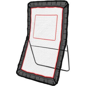 imageVEVOR Folding Lacrosse Rebounder for Backyard Volleyball Bounce Back Net Pitchback Throwback Baseball Softball Return Training Screen Adjustable Angle Shooting Practice Training Wall4X7FT